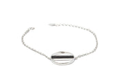 Pulsera de Plata con Disco de Madera de Palmera